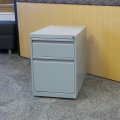 Light Grey Rolling 2 Drawer Box File Pedestal, Locking